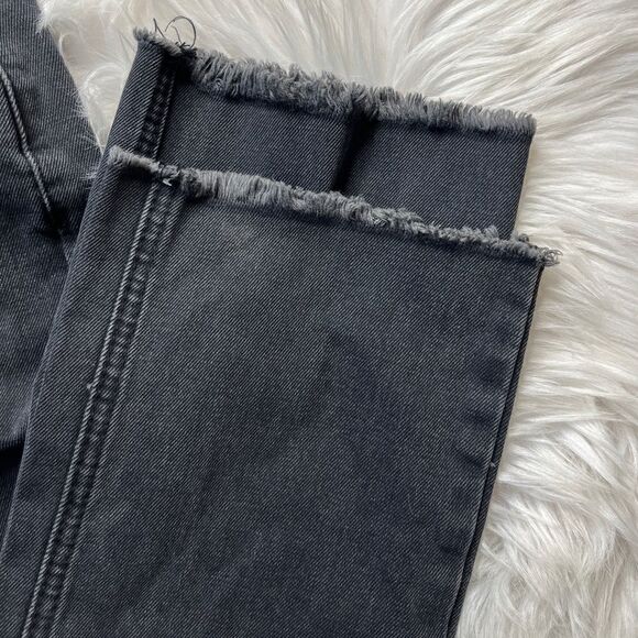 Missguided Raw Edge Straight Leg Jeans Black Size 4 - Picture 7 of 8